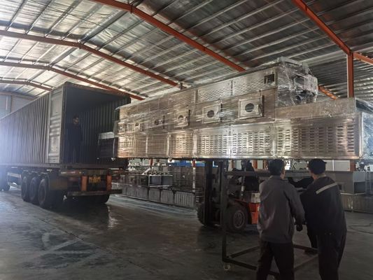 Une machine plus sèche de micro-onde de ceinture d'acier inoxydable de convoyeur plus sec continu de stérilisation